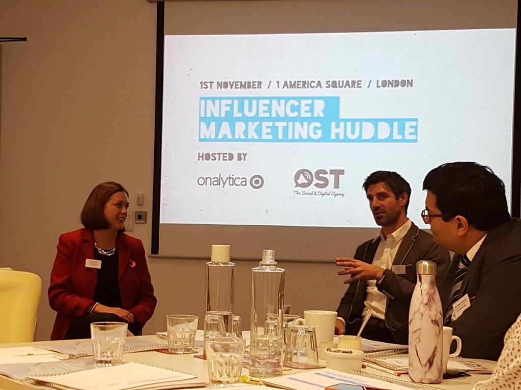 Onalytica Influencer Marketing huddle November 2017